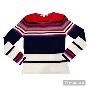 Diane von Furstenberg DVF Jolanta Striped Cashmere Sweater Size Large